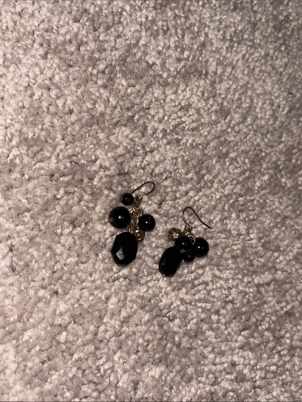 paparazzi Black Bead Cluster Dangle Earrings with Gold Accents